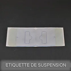 Etiquette de suspension adhésive double volets