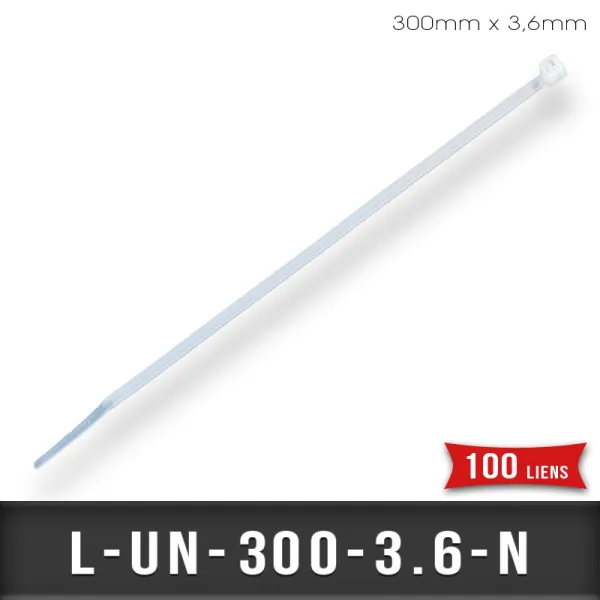 Lien de Fermeture nylon 300mm L3,6mm Naturel