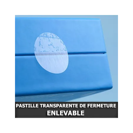 Pastille de fermeture transparente Enlevable Ø19mm