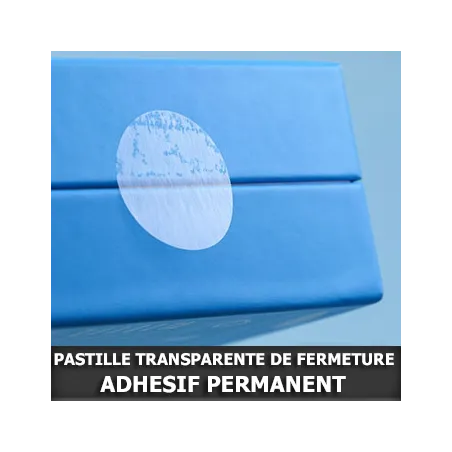 Pastille de fermeture transparente Adhésif Permanent Ø50mm