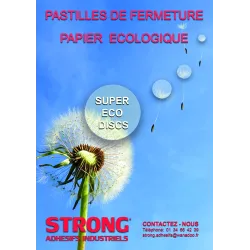 Pastilles de fermeture papier écologiques et translucides Ø25mm - Adhésif permanent