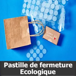 Pastilles de fermeture papier écologiques et translucides Ø25mm - Adhésif permanent