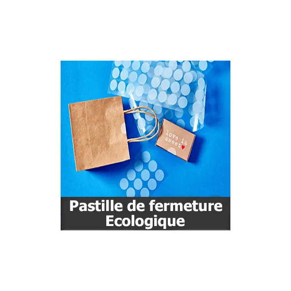 Pastilles de fermeture papier écologiques et translucides Ø25mm - Adhésif permanent