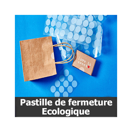 Pastilles de fermeture papier écologiques et translucides Ø25mm - Adhésif permanent