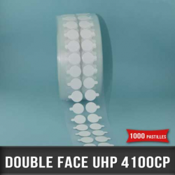 Pastilles adhésives double face transparentes Ø15mm avec languette