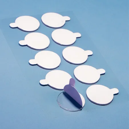 Pastilles adhésives double face extra fortes transparentes Ø 19 mm Pastilles adhésives double face extra fortes transparentes Ø 19 mm