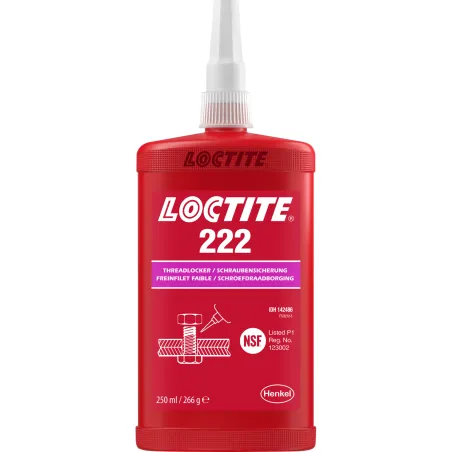 Loctite 222 Frein-filet faible résistance violet pour démontage facile 250ml Loctite 222 Frein-filet faible résistance violet pour démontage facile 250ml
