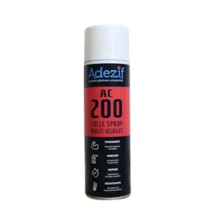 Colle AC200 aérosol, séchage rapide et polyvalente 500ml