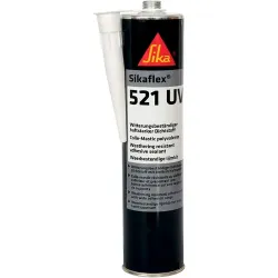 Mastic hybride Sikaflex 521 UV pour collage extérieur étanche multi-surfaces 300 ml - Noir - Par 12