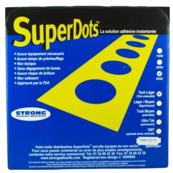 SuperDots Points de colle Easy tack Ø8/12mm boite de 5000 - CF150