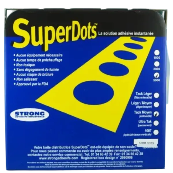 SuperDots Points de colle Mid tack Ø8/12mm boite de 5000 - CF250