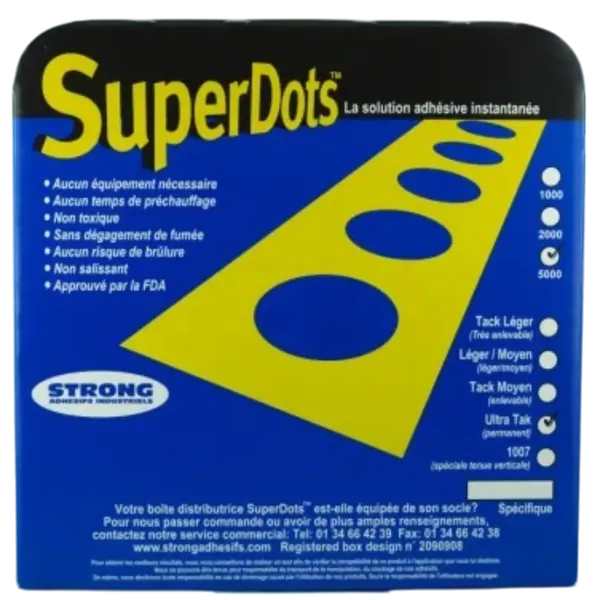 SuperDots Points de colle Ultra tack  Ø8/12mm boite de 5000 - CF350