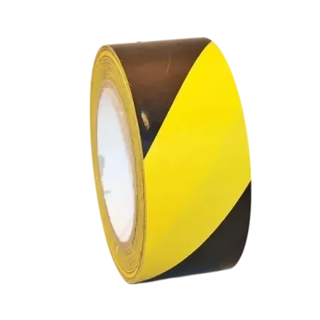 Bande de signalisation sol Noir/Jaune 50mm X66M
