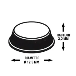 Butée adhésive cylindrique Ø 12,5 H 1,5mm