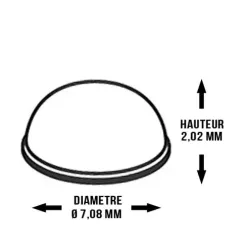 Butée adhésive hémisphérique Ø7,8 H 2,2mm