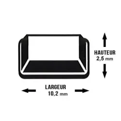 Butées adhésives carrées 10,2 X2 H 5,8mm
