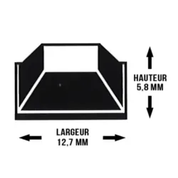 Butées adhésives carrées 12,7X2 H5,8mm