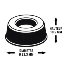 Butée adhésive en creux Ø22,3 H 10,2mm