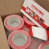 Bande de signalisation sol Rouge/Blanc 50mm X66M - 36 rouleaux