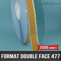 Format mousse blanche adhésive double face 0,8mm D 20X20mm