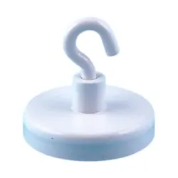 Crochet de suspension magnétique blanc en ferrite - Ø32mm Force 7kg