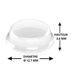 Butée 3M SJ5312 transparente sommet plat, boite de 3000 - 12,7 x 3,6 mm