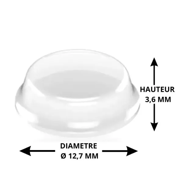 Butée 3M SJ5312 transparente sommet plat, boite de 3000 - 12,7 x 3,6 mm