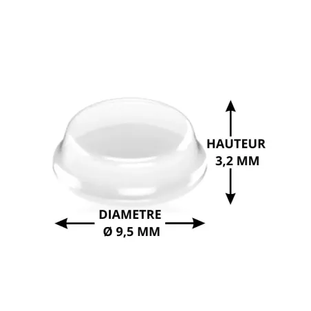 Butée adhésive cylindrique Ø 9,5 H 3,2mm Butée adhésive cylindrique Ø 9,5 H 3,2mm