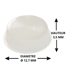 Butée adhésive cylindrique Ø12,7mm H3,5mm Transparent