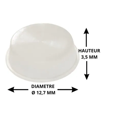 Butée adhésive cylindrique Ø12,7mm H3,5mm Transparent Butée adhésive cylindrique Ø12,7mm H3,5mm Transparent
