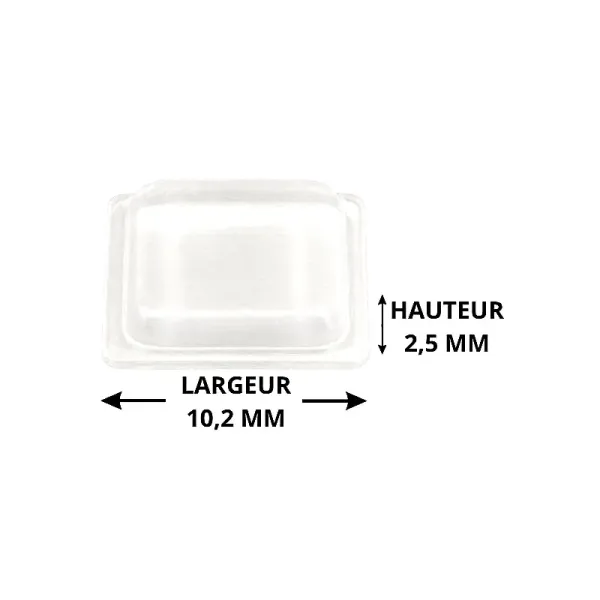 Butées adhésives carrées 10,2 X2 H 5,8mm