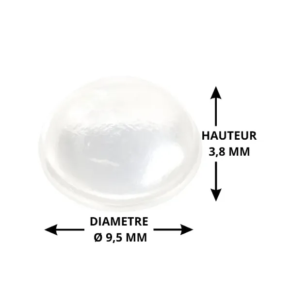 Butées adhésive hémisphérique Ø 9,5 H 3,8mm