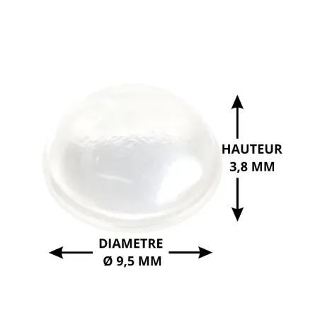 Butées adhésive hémisphérique Ø 9,5 H 3,8mm Butées adhésive hémisphérique Ø 9,5 H 3,8mm