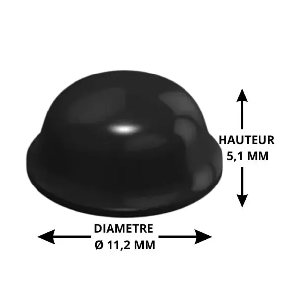 Butée de protection 3M Bumpon SJ5003 hémisphérique boite de 3024 - 11,2 x 5,1 mm - Noire