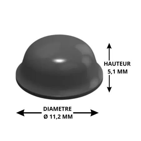 Butée adhésive de protection 3M SJ5003 hémisphérique boite de 3000 - 11,2 x 5,1 mm - Grise Butée adhésive de protection 3M SJ5003 hémisphérique boite de 3000 - 11,2 x 5,1 mm - Grise