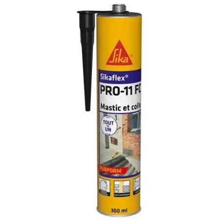 Cartouche Sikaflex PRO-11 FC Purform, mastic-colle polyuréthane 300 ml pour collage et joints élastiques