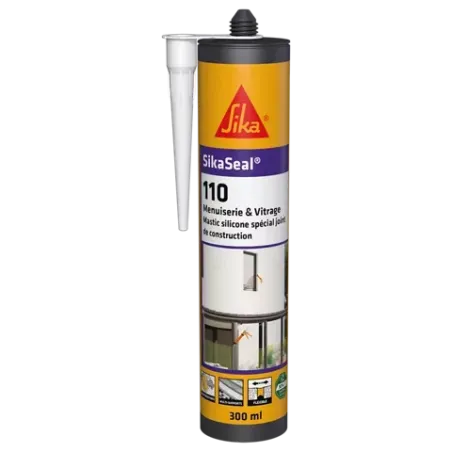 Cartouche de mastic silicone SikaSeal 110 300 ml pour menuiserie, vitrage et joints de construction