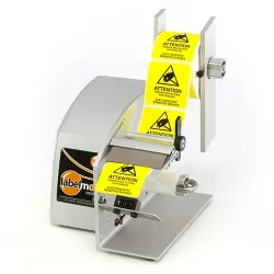 Vue en perspective du distributeur d’étiquettes à dissipation électrostatique LD3000 ESD Start International en usage industriel