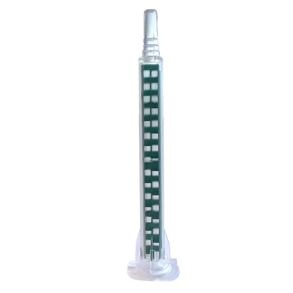 Buse mélangeuse 50 ml courte verte à base transparente sans base grise pour colle bi-composant Strong Adhésifs