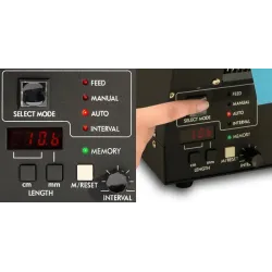 Panneau de commande du dévidoir automatique TDA080 Start International avec écran digital et modes de coupe