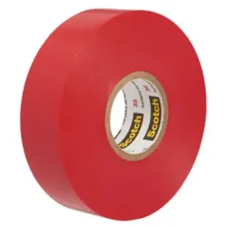 Ruban isolant vinyle 3M 35 rouge pour isolation et repérage des câbles électriques