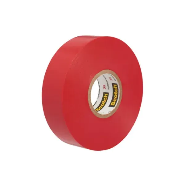 Ruban isolant vinyle 3M 35 rouge pour isolation et repérage des câbles électriques