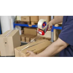 Dévidoir adhésif silencieux tesa 6500 utilisé pour la fermeture de carton en logistique