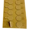 Planche de pastilles adhésives double face transparentes MV608 Ø 19 mm avec languette de préhension sur liner kraft