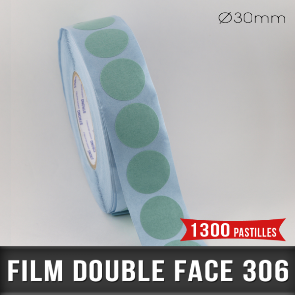 Pastille adhésive double face 85µ Ø30mm