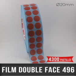 Pastille adhésive double face 200µ Ø20mm