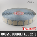 Pastille adhésive double face mousse 1mm Ø35mm