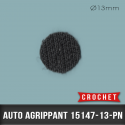 Pastille auto agrippante adhésive Crochet Ø13mm Noir