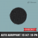Pastille auto agrippante adhésive Crochet Ø19mm Noir