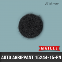 Pastille auto agrippante adhésive Maille Ø15mm Noir